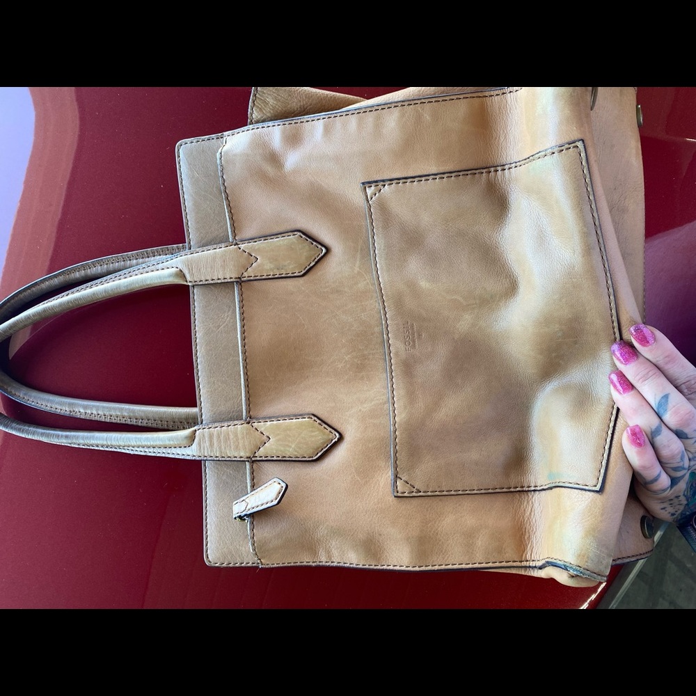 Fossil leather handbag